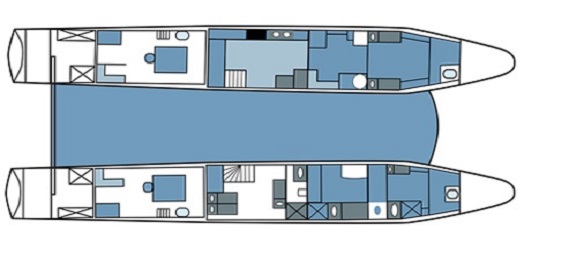 galapagos seaman journey  catamaran deckplans